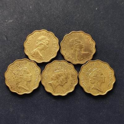 【全场包邮】纯粹捡漏拍518场 - 香港1977-1991年2毫5枚一组