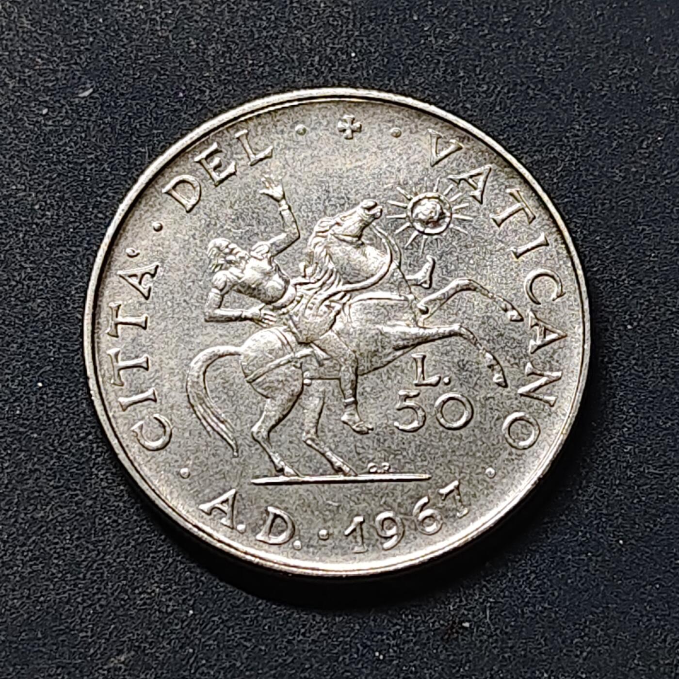 【全场包邮】纯粹捡漏拍518场 梵蒂冈1967年保罗六世50里拉