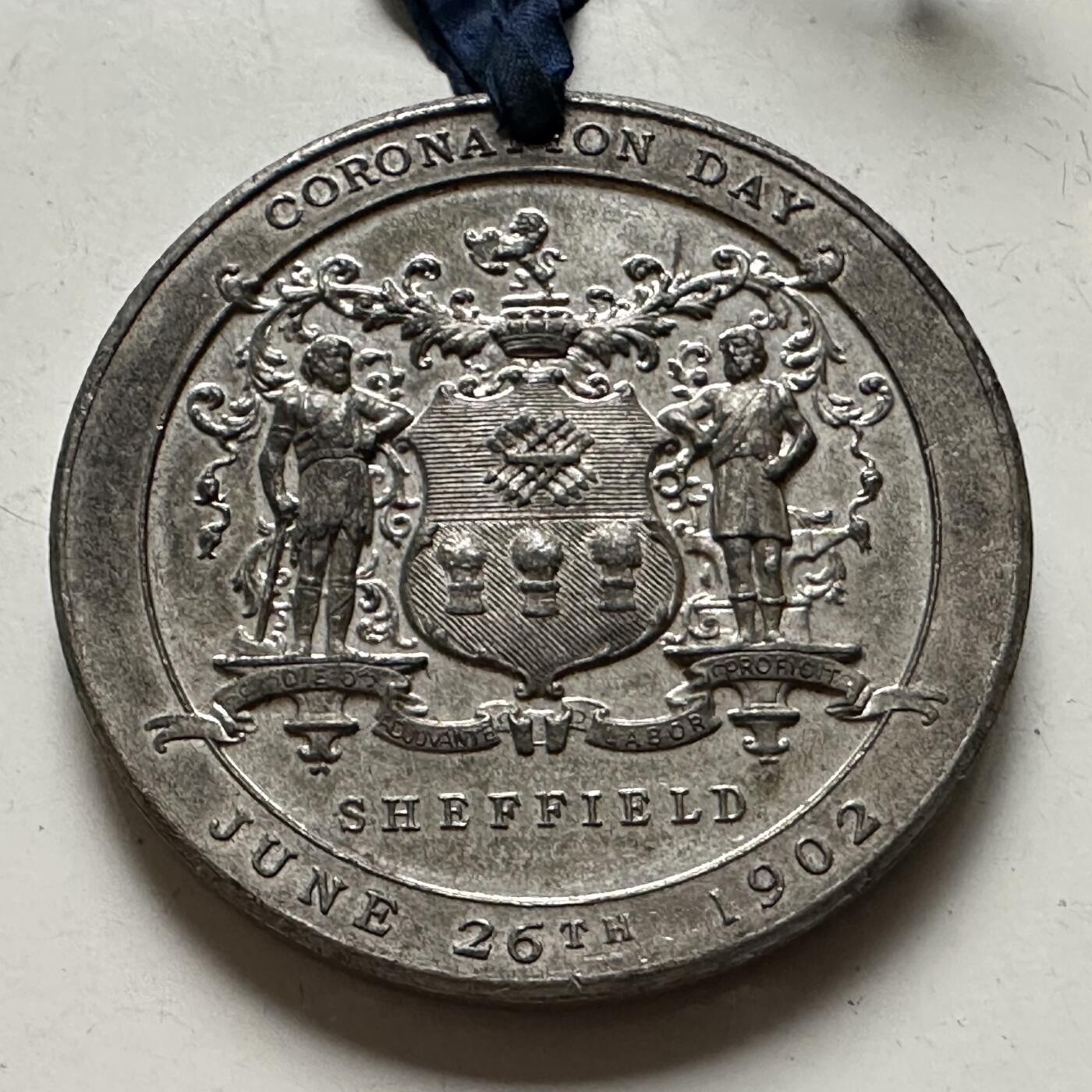 🌹外币初藏🌹🐯2026年第38场   每周二四六晚8️⃣点 世界钱币 英国 1902年 爱德华七世 亚历山德拉王后 谢菲尔德市 加冕纪念章 39.8毫米