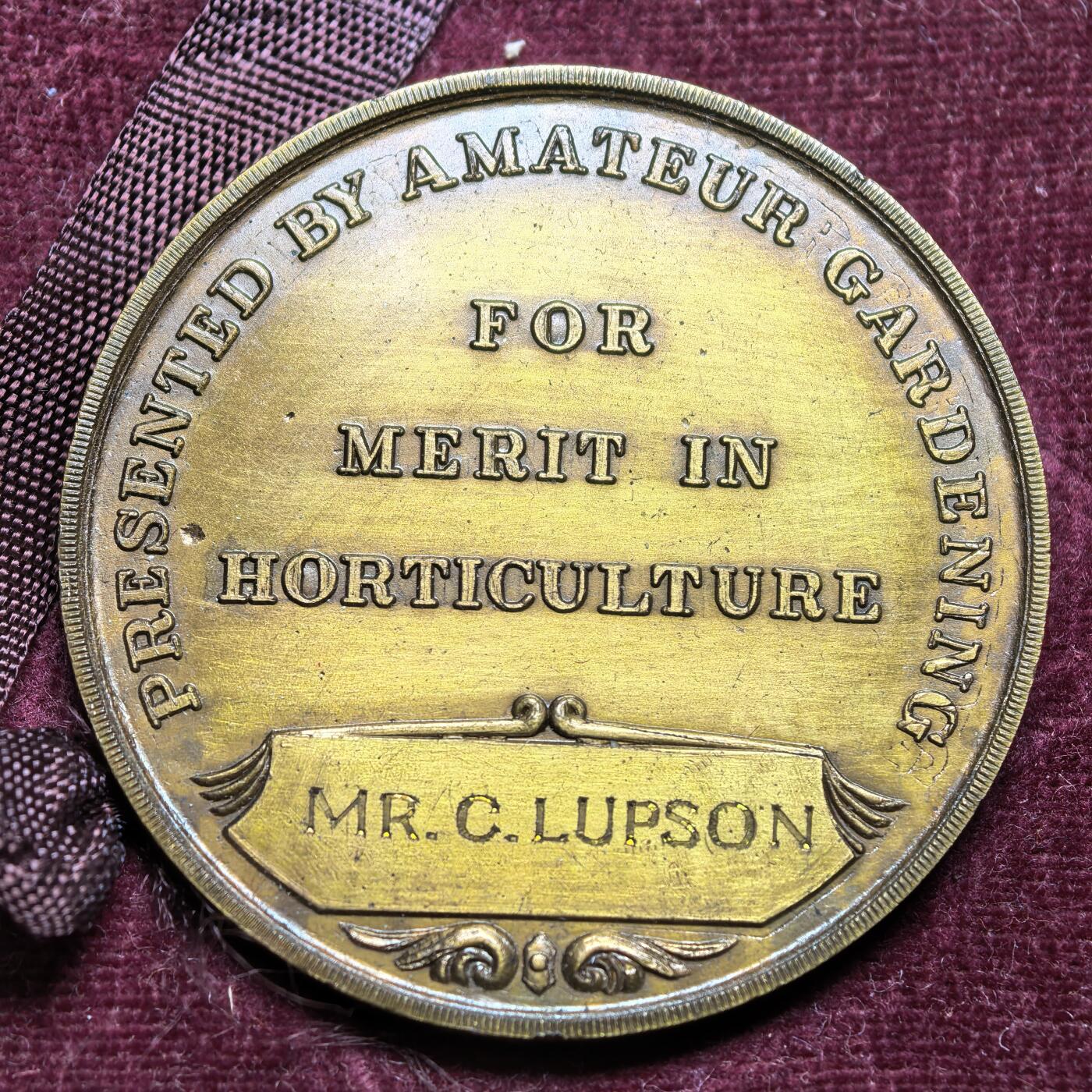 英国Amateur Gardening「业余园艺」主题园艺功绩铜质奖章 