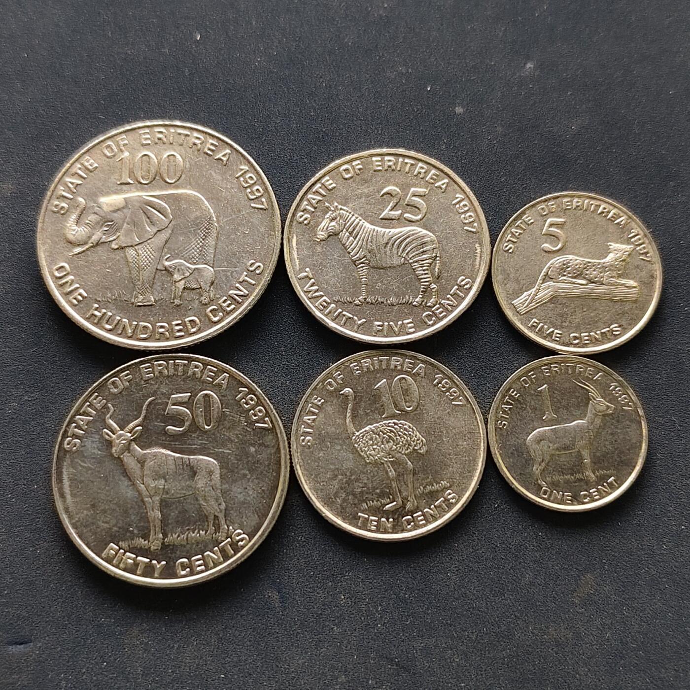 【全场包邮】纯粹捡漏拍518场 厄立特里亚1991年6枚套币