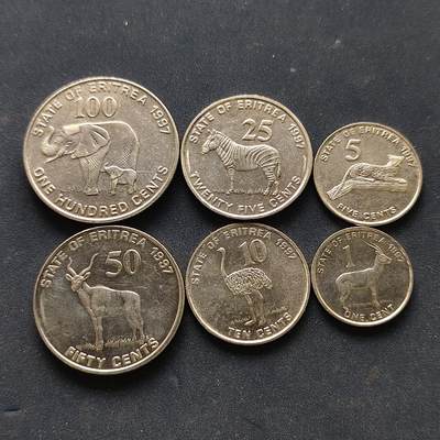 【全场包邮】纯粹捡漏拍518场 - 厄立特里亚1991年6枚套币