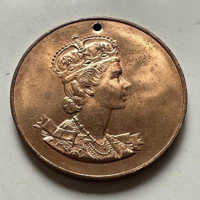 🌹外币初藏🌹🐯2026年第38场   每周二四六晚8️⃣点 世界钱币 - 英国 1953年伊丽莎白二世加冕纪念 铜章 36.8毫米23克