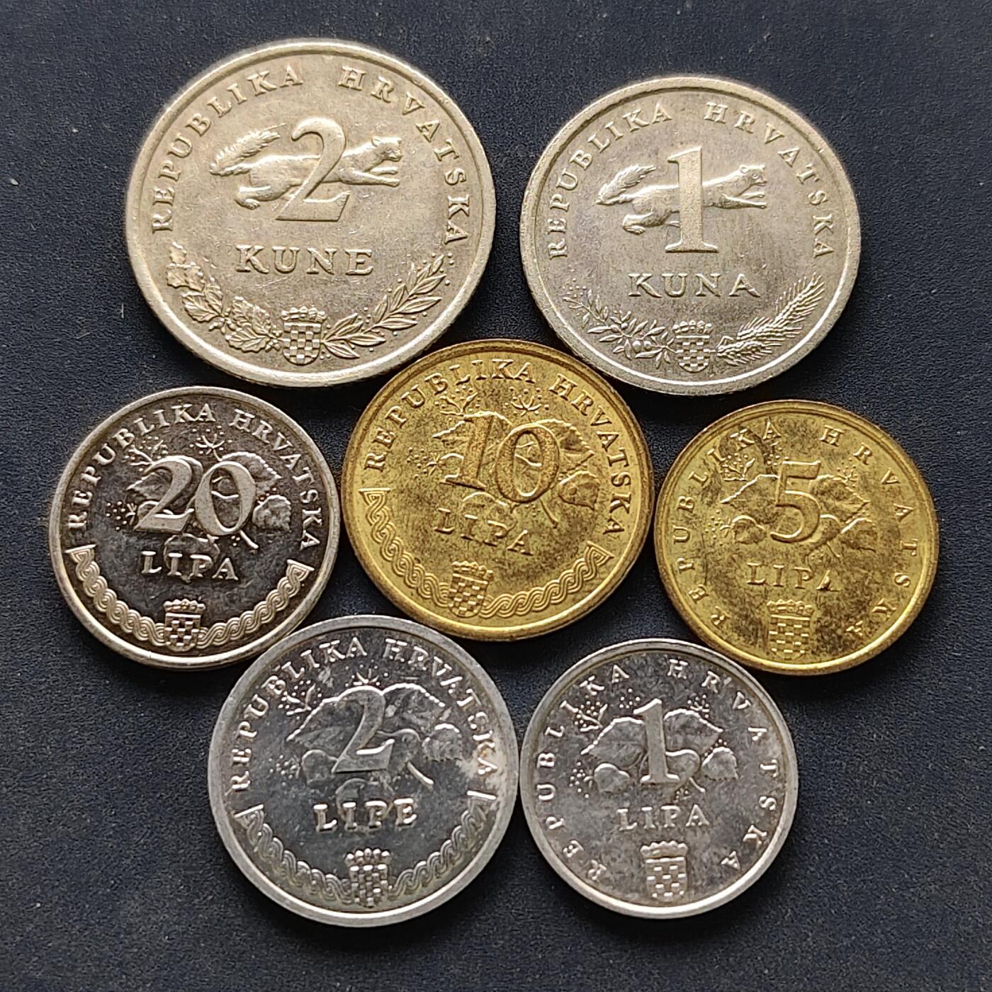 【全场包邮】纯粹捡漏拍518场 克罗地亚1995-2005年7枚套币