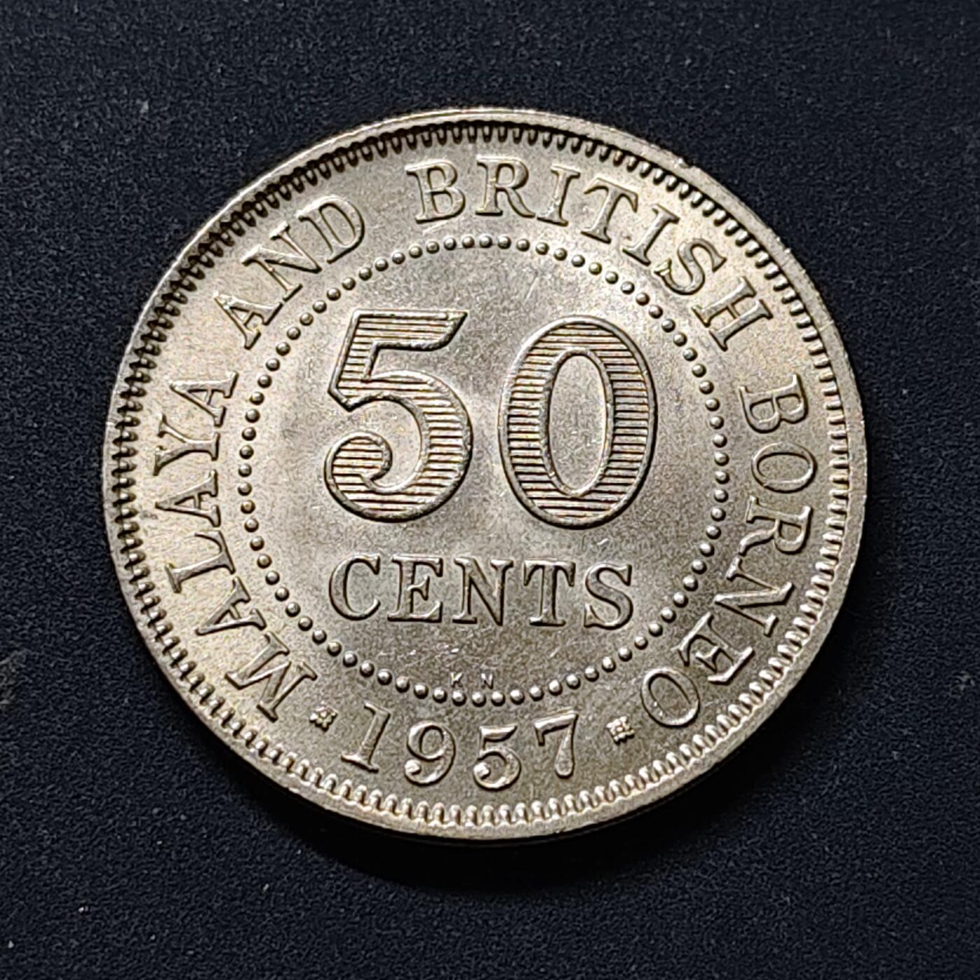 【全场包邮】纯粹捡漏拍518场 马来亚和英属北婆罗洲1957年女王50分