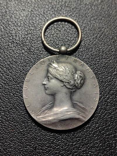 靖甫拍卖第九场 - 法国消防嘉奖奖章章头 roty版 银质