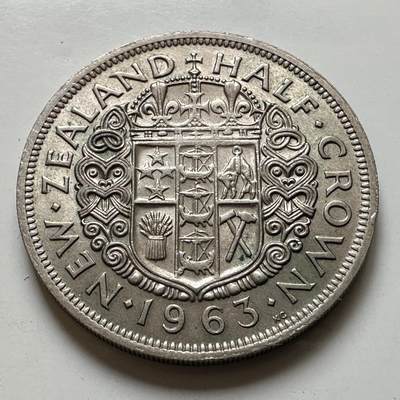 🌹外币初藏🌹🐯2026年第38场   每周二四六晚8️⃣点 世界钱币 - 新西兰1963年半克朗