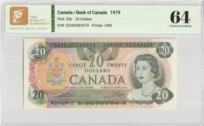PThappally收藏第56次拍卖，英联邦地区硬币纸币 - 加拿大银行 1979 年 20 元 Pick 93c