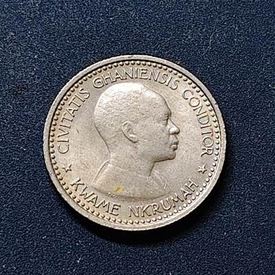 【全场包邮】纯粹捡漏拍518场 - 加纳1958年恩克鲁玛6便士 UNC品相