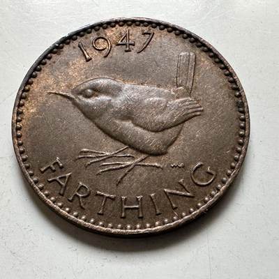 🌹外币初藏🌹🐯2026年第38场   每周二四六晚8️⃣点 世界钱币 - 英国 1947年 乔治六世 一法新