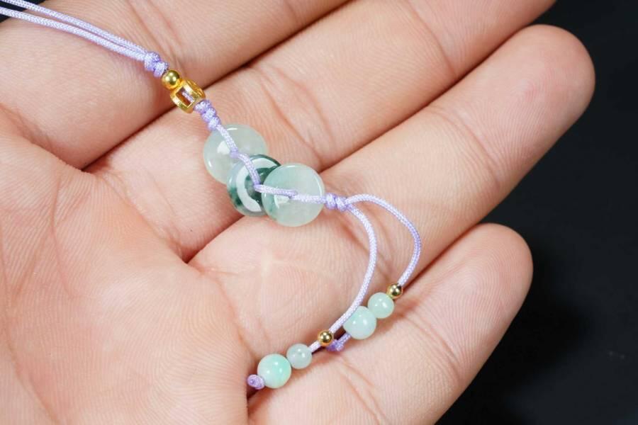 上海都达杂项专场六十六【全场包邮】 天然翡翠（A货）平安扣手机挂件 附鉴定证书63-91