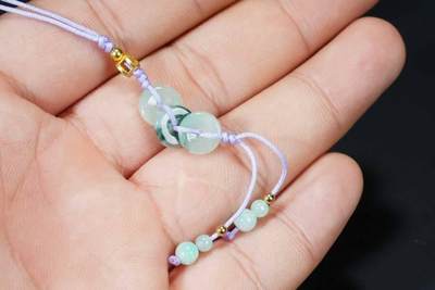 上海都达杂项专场103【全场包邮】  天然翡翠（A货）平安扣手机挂件 附鉴定证书63-91