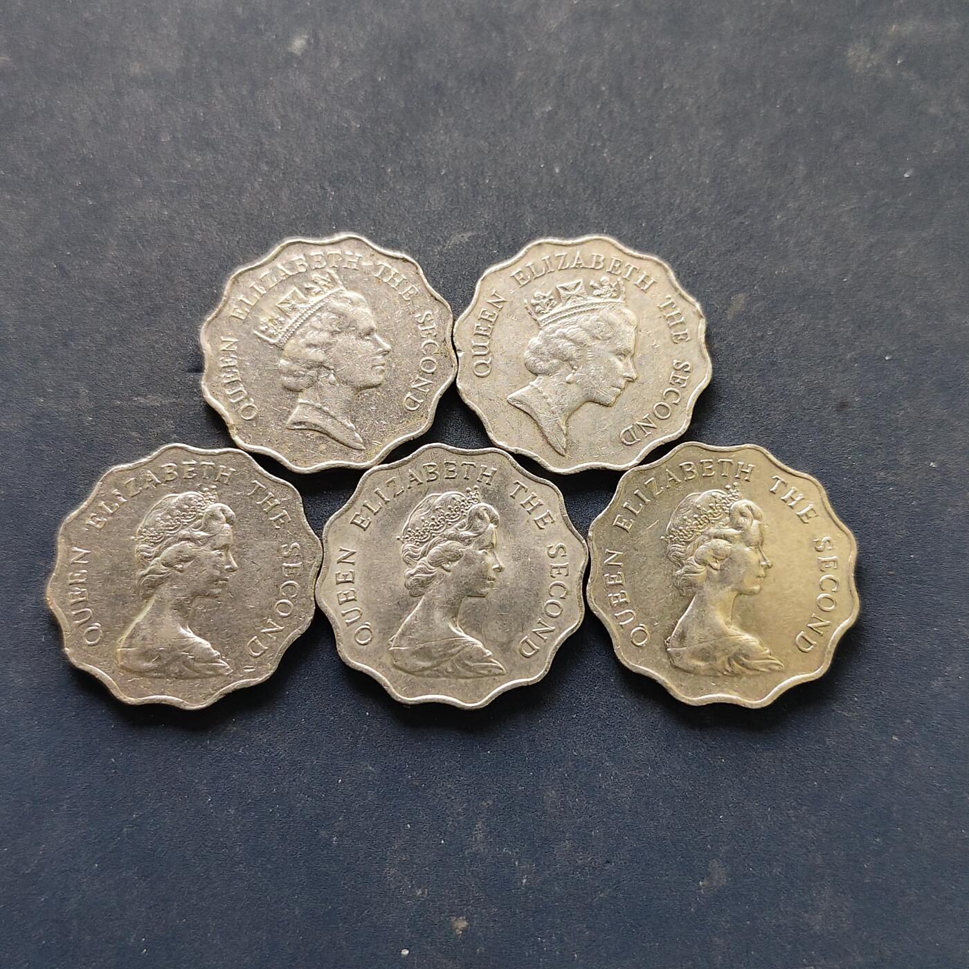 【全场包邮】纯粹捡漏拍518场 香港1975-1986年女王5枚一组