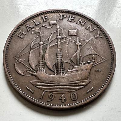 🌹外币初藏🌹🐯2026年第38场   每周二四六晚8️⃣点 世界钱币 - 英国 1940年 乔治六世 半便士1/2便士