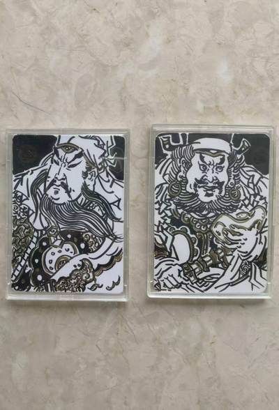 秋原瞳的小店第四十期——青梅时节雨纷纷，牧童遥指杏花村 - 手绘——赵洛严关羽和赵公明 财神一对