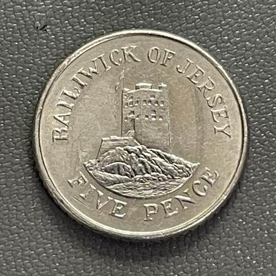 回流0405 - 泽西岛1990年5便士 伊丽莎白二世 伊丽莎白城堡