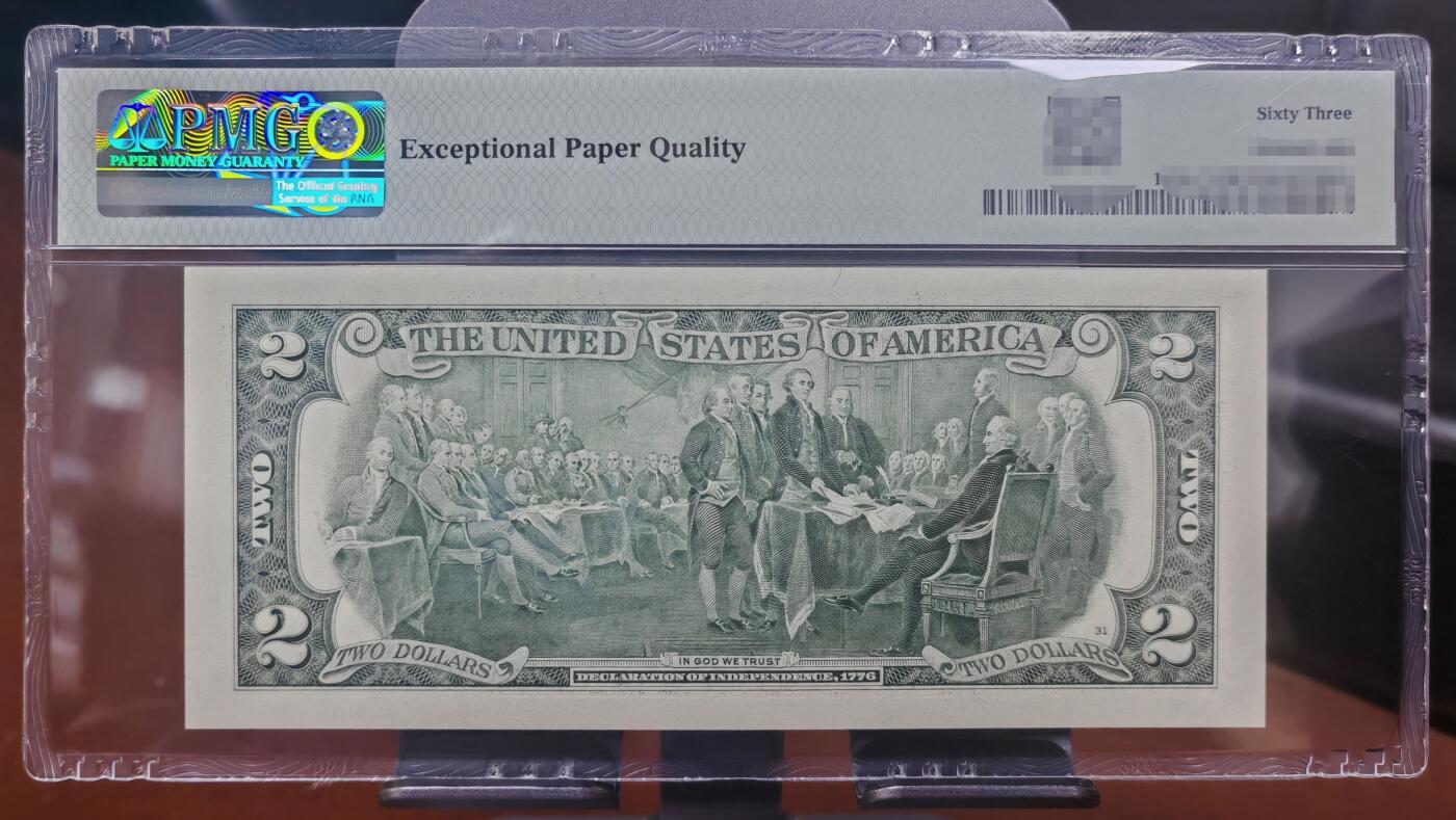 2003年美国2元，F区补号券，小号8080，圆圆靓号