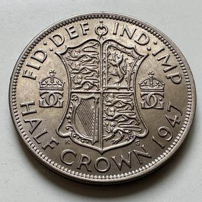 🌹外币初藏🌹🐯2026年第38场   每周二四六晚8️⃣点 世界钱币 - 英国 1947年 乔治六世 半克朗