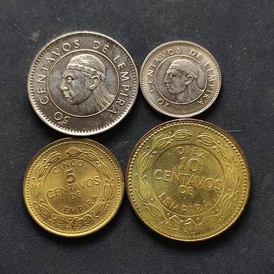 【全场包邮】纯粹捡漏拍518场 - 洪都拉斯1999-2007年4枚套币