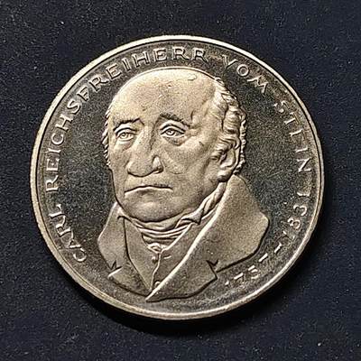 【全场包邮】纯粹捡漏拍518场 - 德国联邦德国1981年5马克改革之父冯·施泰因男爵（推动德国走出中世纪迈向现代化）逝世150周年精制纪念币