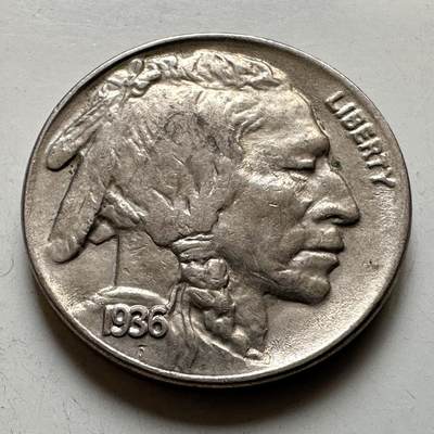 🌹外币初藏🌹🐯2026年第38场   每周二四六晚8️⃣点 世界钱币 - 美国1936年印地安牦牛五分 近未使用好品