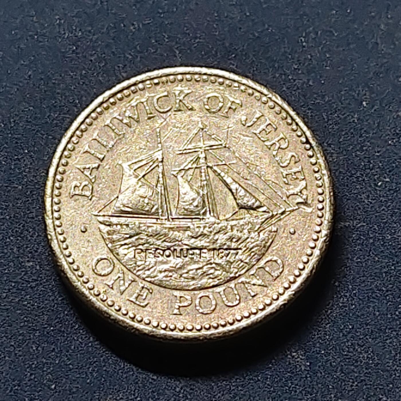 【全场包邮】纯粹捡漏拍518场 泽西1998年1镑帆船系列决断号纪念币