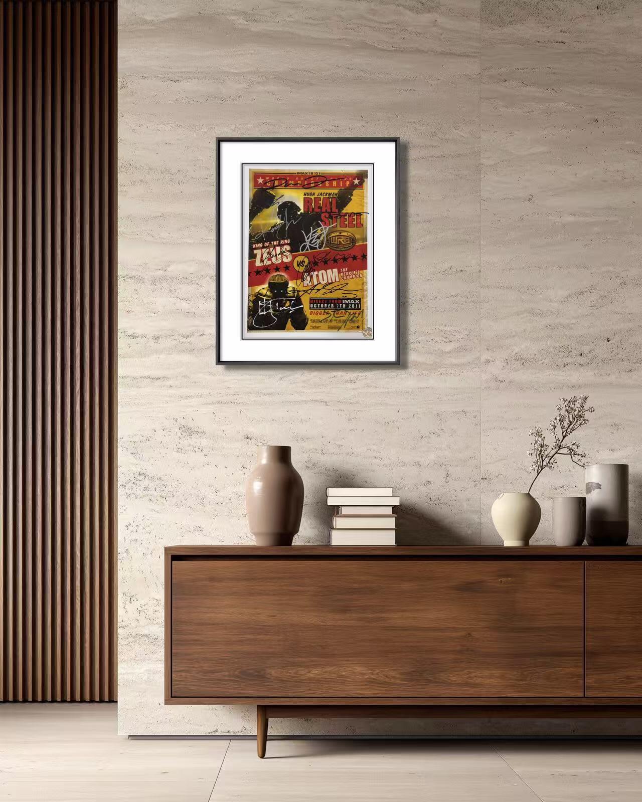 零元拍：第84届奥斯卡最佳视觉效果奖提名影片《铁甲钢拳》，近乎全体主创亲笔签名原版IMAX首映海报