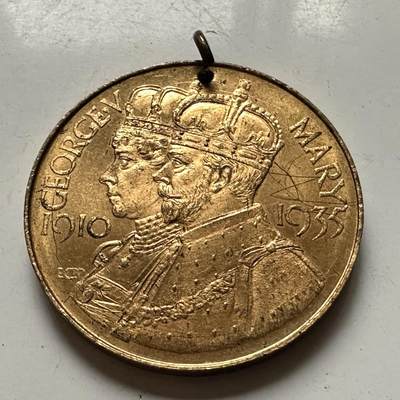 🌹外币初藏🌹🐯2026年第38场   每周二四六晚8️⃣点 世界钱币 - 英国 1911年 乔治五世 玛丽王后 英联邦版图 加冕纪念章 镀金35.3毫米