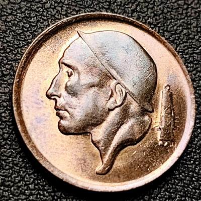 泉币菌-第220场-拍品多 请提前出价 - 铜光美品 比利时50硬币 1965年 矿工 袖珍币 