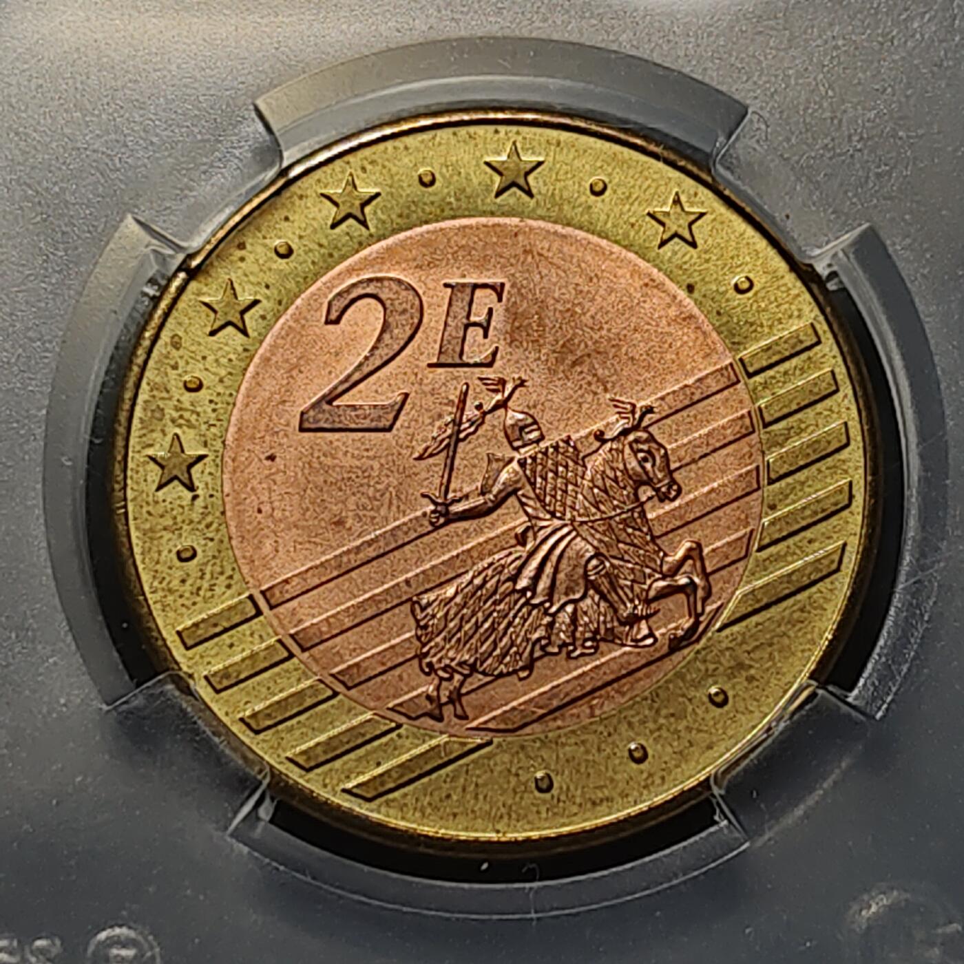 【全场包邮】纯粹捡漏拍518场 【样币】摩纳哥2005年2欧双金属样币（中拍3套以下拆盒发货）