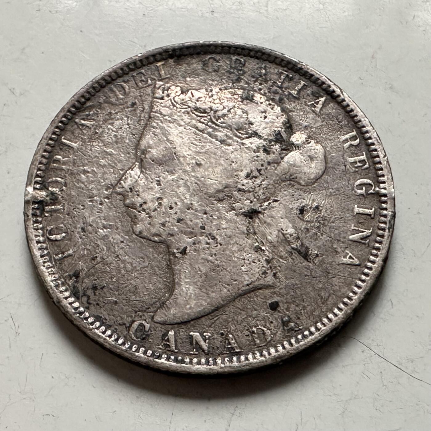 🌹外币初藏🌹🐯2026年第38场   每周二四六晚8️⃣点 世界钱币 加拿大1883年 维多利亚 25分 23.9mm-5.81g-92.5%银 银币 边有焊印