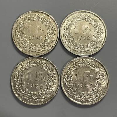 回流0405 - 瑞士1法郎不同年份4枚