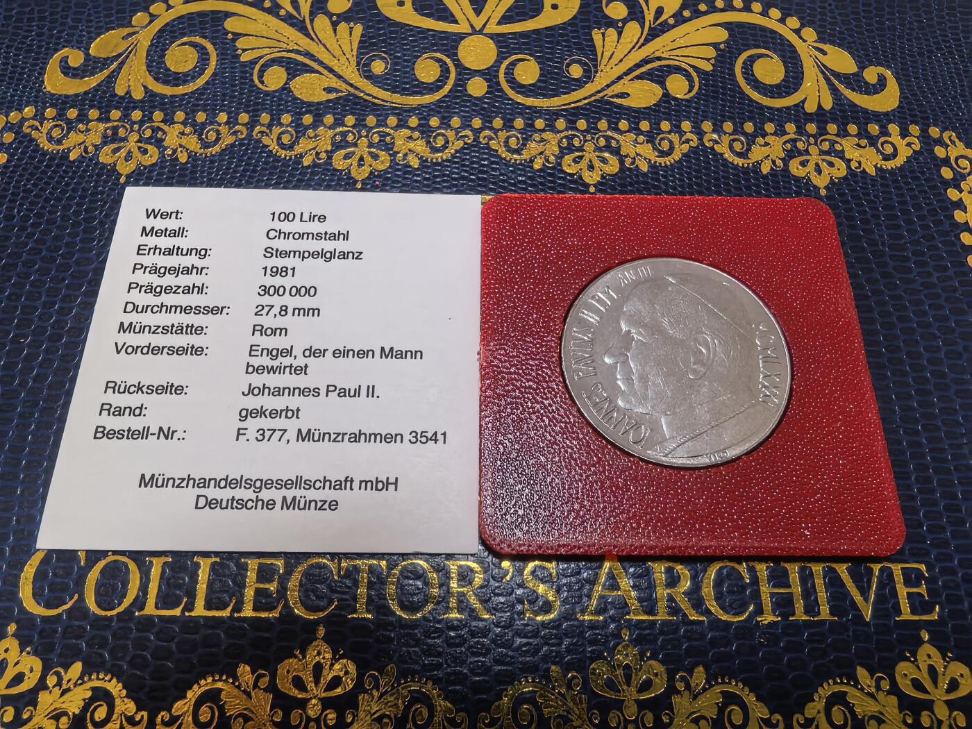 长老汇马年精选第十六场拍卖 1981梵蒂冈FAO100里拉钢币