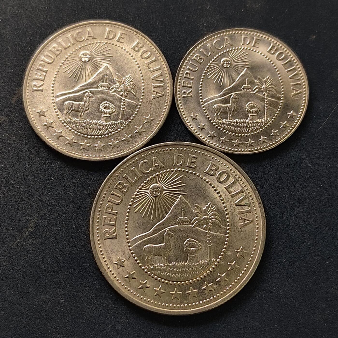 【全场包邮】纯粹捡漏拍518场 玻利维亚1967-1976年3枚套币