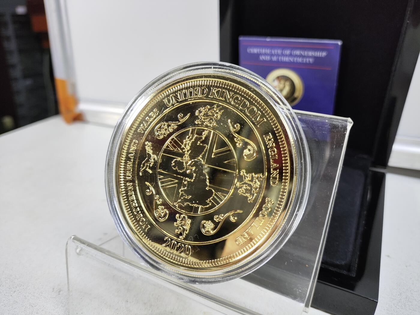 2020年1月31日英国脱离欧盟独立24K镀金精制纪念章