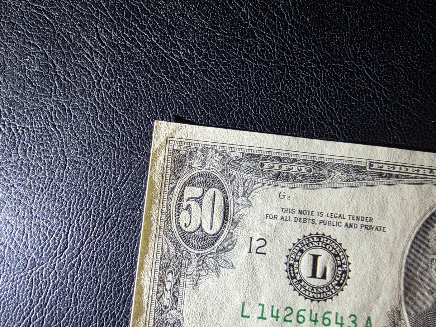 叁拾收藏第35期 小头50美元  UNC-  一个角有问题