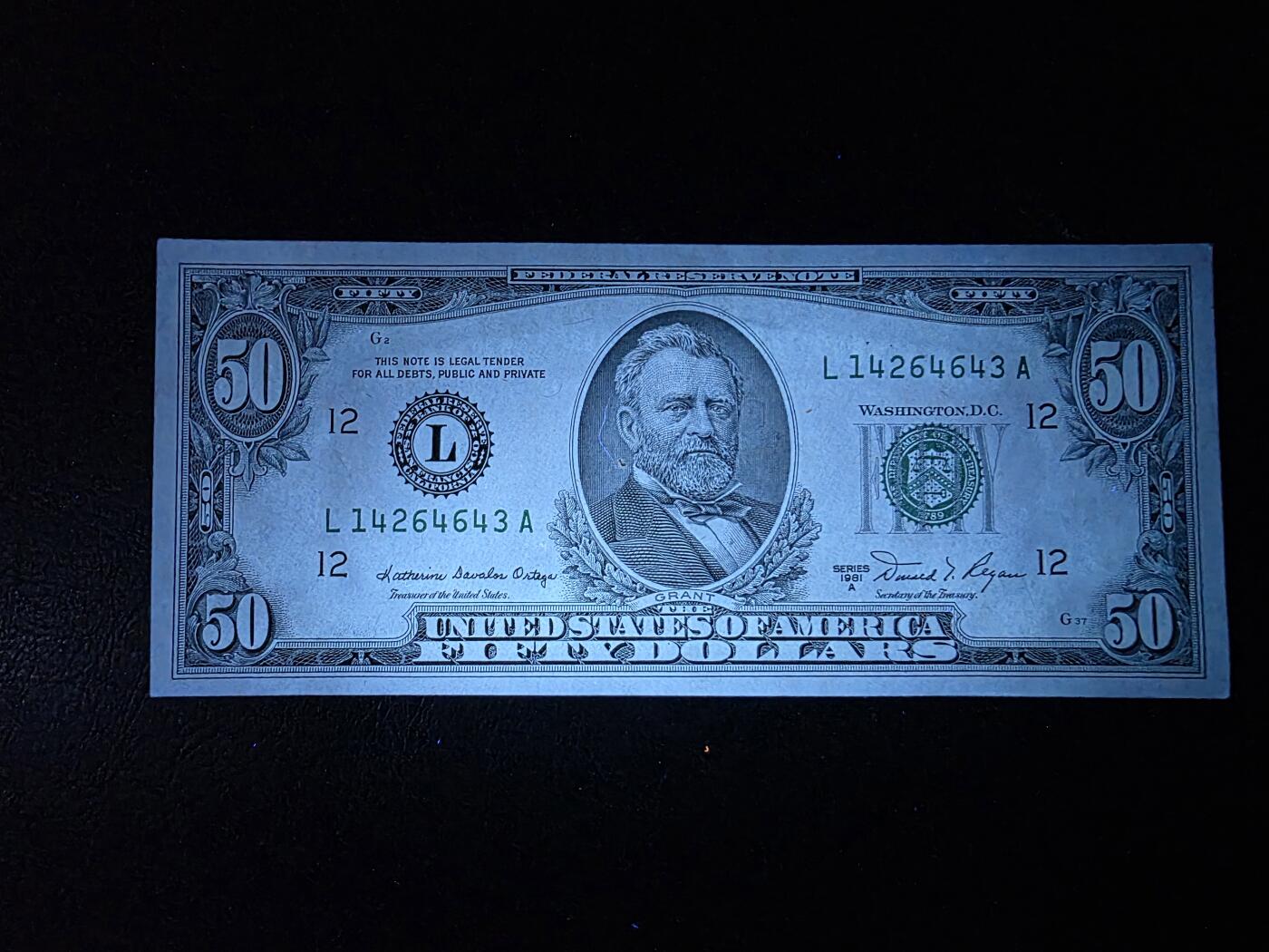 叁拾收藏第35期 小头50美元  UNC-  一个角有问题