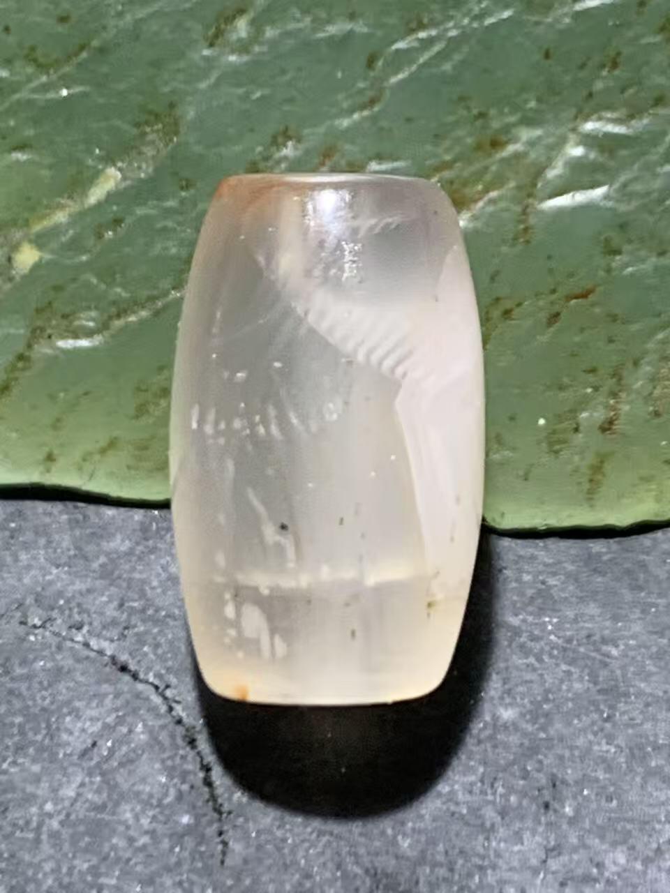 川料南红玛瑙荔枝冻飘红通货桶珠一颗！