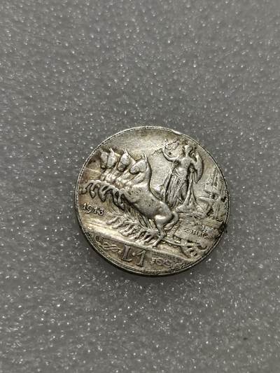 天下钱庄专场欢迎参拍 - 意大利胜利马车1里拉银币