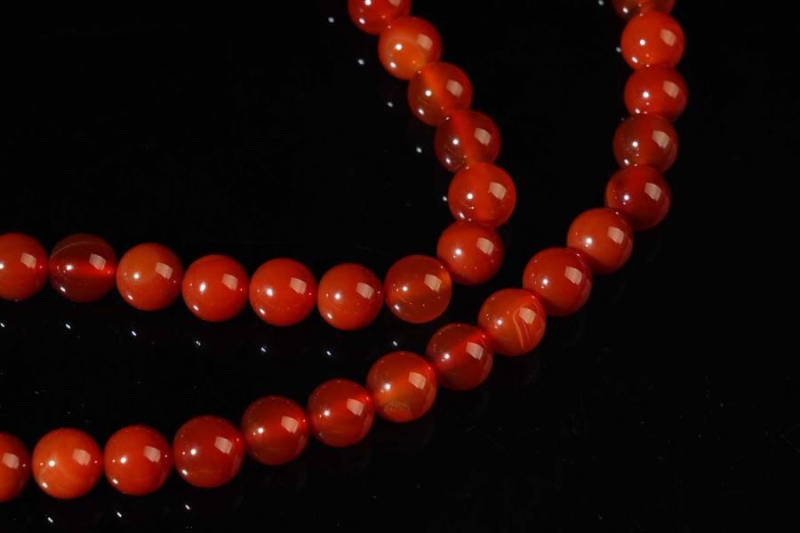 上海都达杂项专场六十八【全场包邮】 天然红玛瑙项链 附鉴定证书95-183