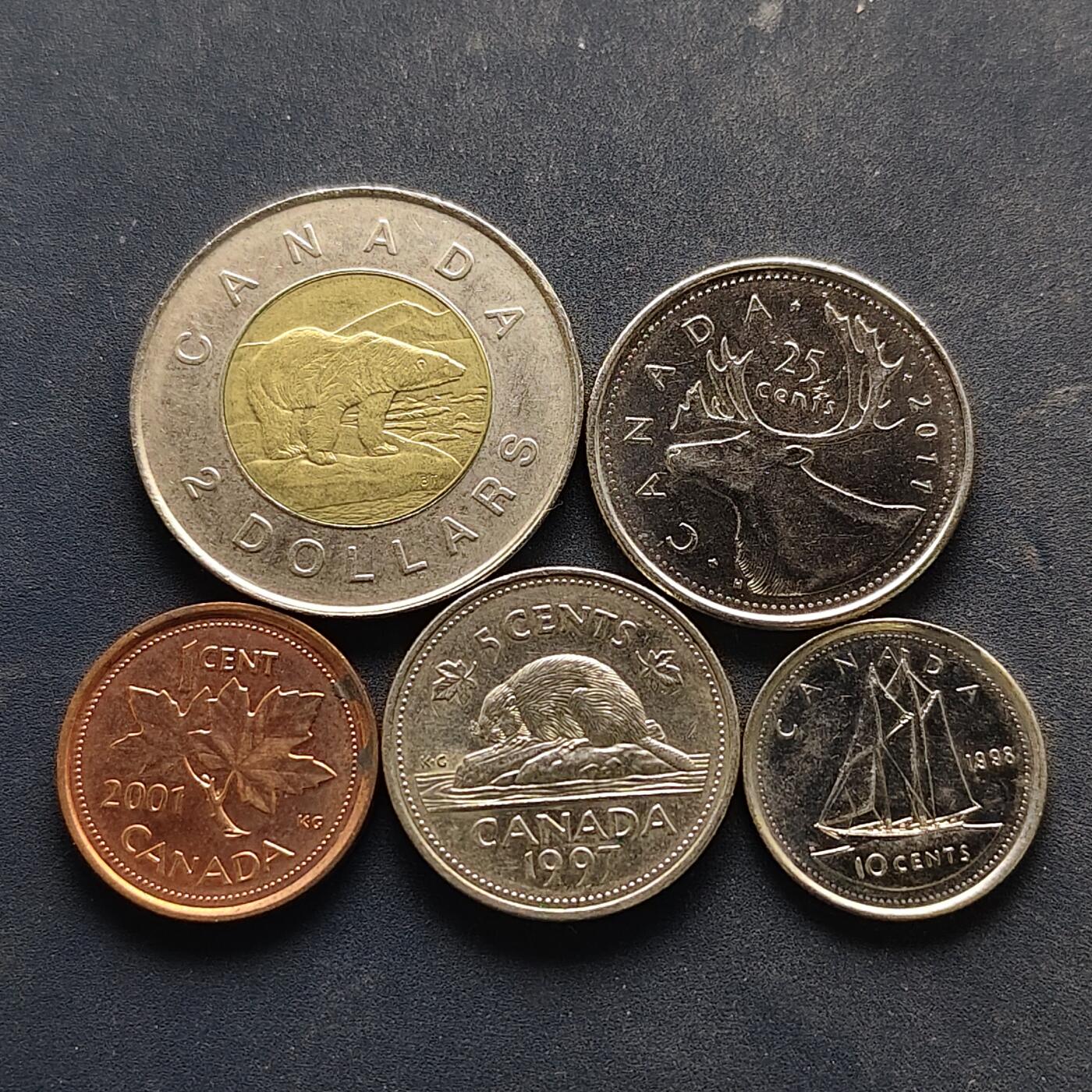 【全场包邮】纯粹捡漏拍518场 加拿大1996-2011年5枚套币-含北极熊双色币