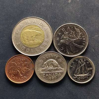 【全场包邮】纯粹捡漏拍518场 - 加拿大1996-2011年5枚套币-含北极熊双色币