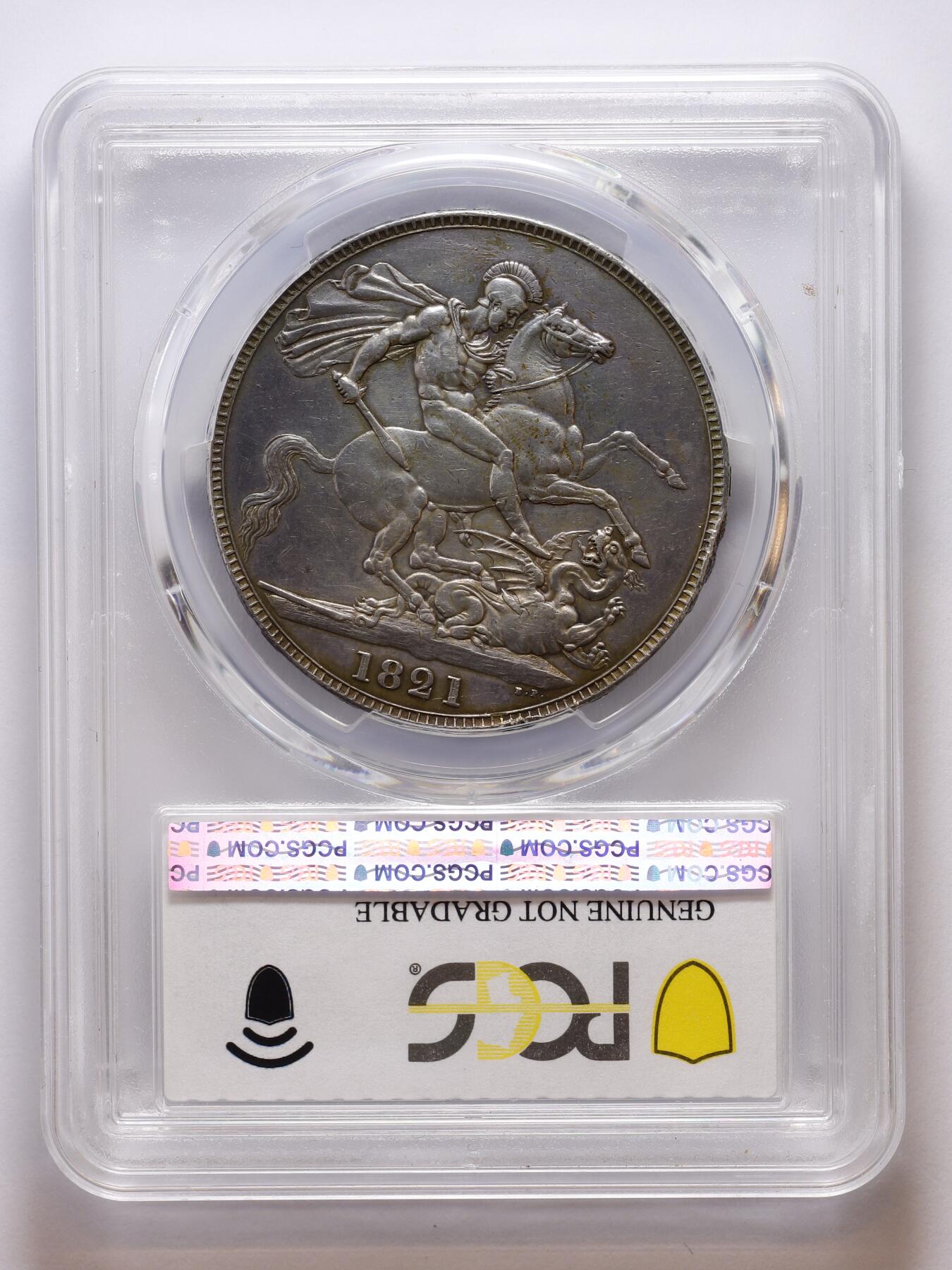 观钱 近现代机制币拍卖No.007（全场顺丰包邮，不区分偏远地区）   1821 年英国乔治四世马剑克朗银币（Secundo 版，PCGS AU Detail Cleaned）