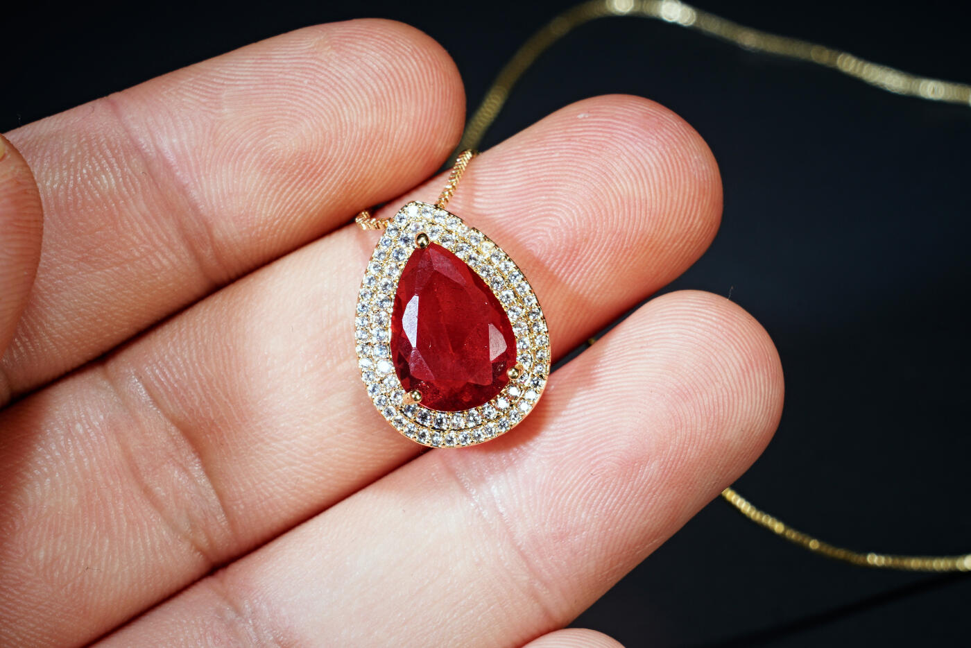 上海都达杂项专场六十八【全场包邮】 红宝石蛋面项链95-179