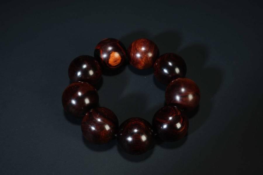 上海都达杂项专场六十八【全场包邮】 海南黄花梨3.0圆珠手串 附鉴定证书95-278