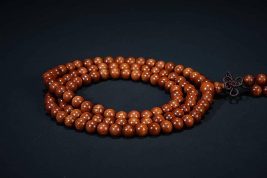 上海都达杂项专场六十八【全场包邮】 海南黄花梨0.6圆珠多圈手串 附鉴定证书