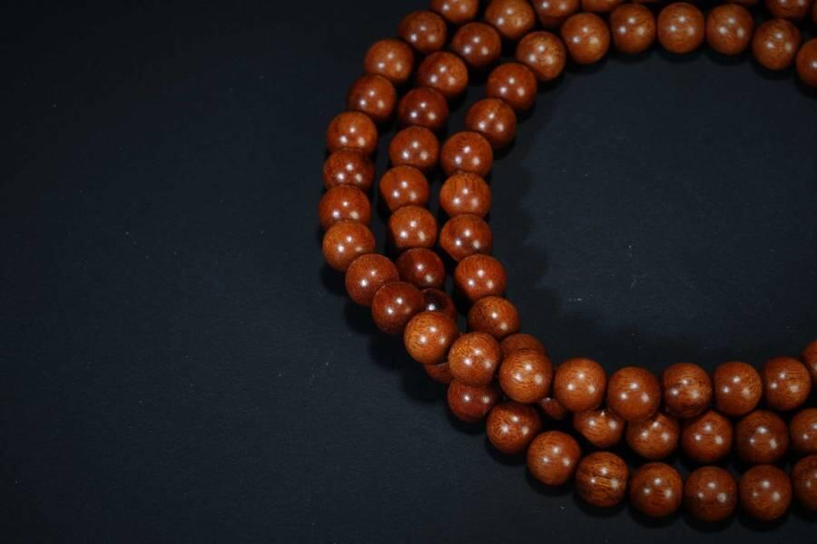 上海都达杂项专场六十八【全场包邮】 海南黄花梨0.6圆珠多圈手串 附鉴定证书