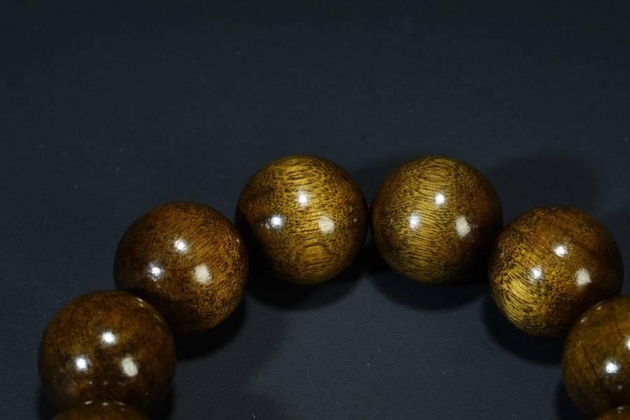 上海都达杂项专场六十八【全场包邮】 天然阴沉金丝楠木2.0圆珠手串 附鉴定证书95-308