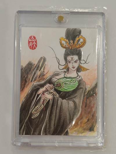 言遇卡牌 第七期【2026.04.11周六晚22：00截拍】 - 【手绘卡】【亲签】铁扇公主 画师山妖 卡背亲签 带卡砖