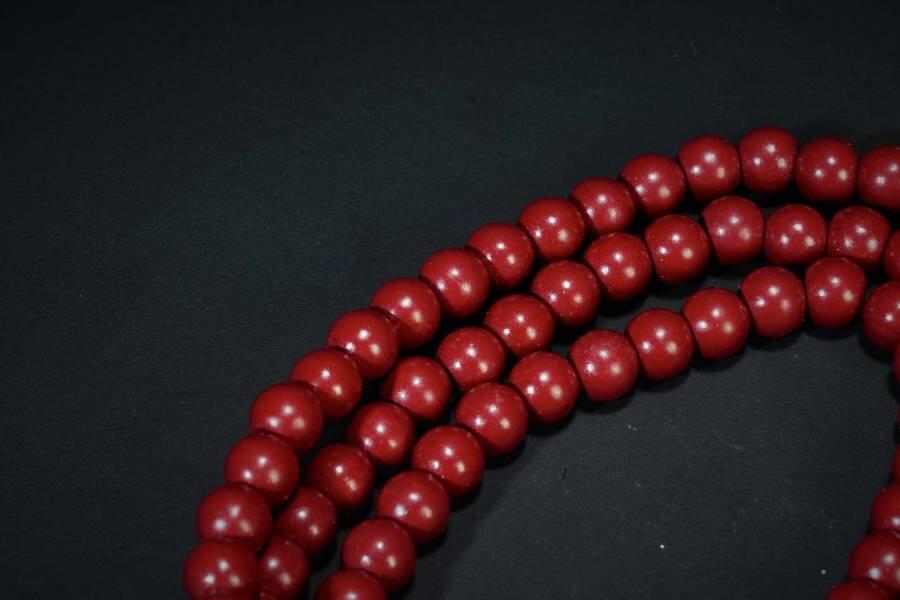 上海都达杂项专场六十八【全场包邮】 天然朱砂0.8圆珠多圈手串95-259